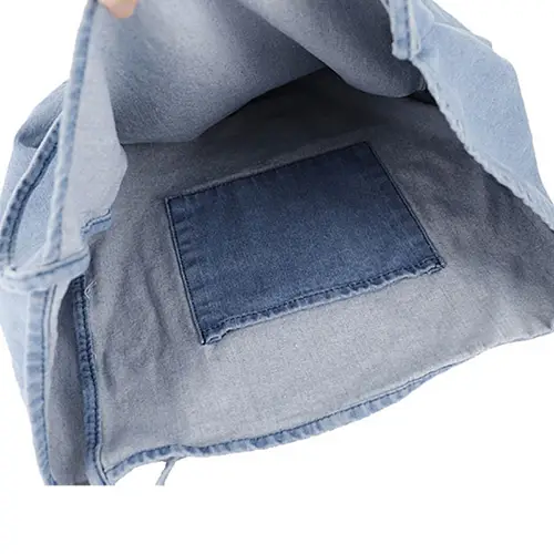 Denim Tote Bag with Large Capacity and Casual Design